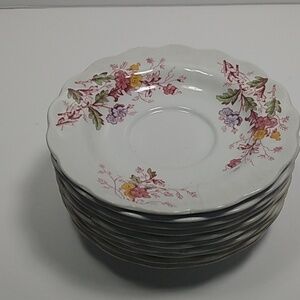 S.R. Ridgeway English Garden Saucers size 6" Floral Print